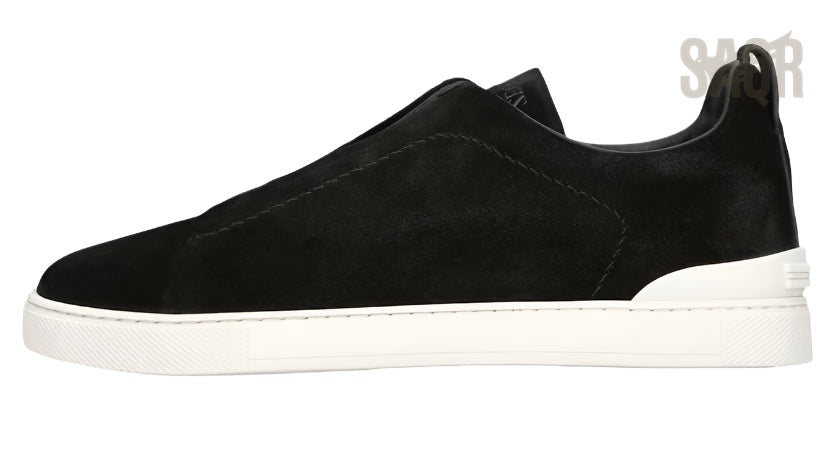 Zegna Footwear | Triple Stitch Suede Black