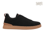 Zegna Suede Triple Stitch Black Sneakers - View 1