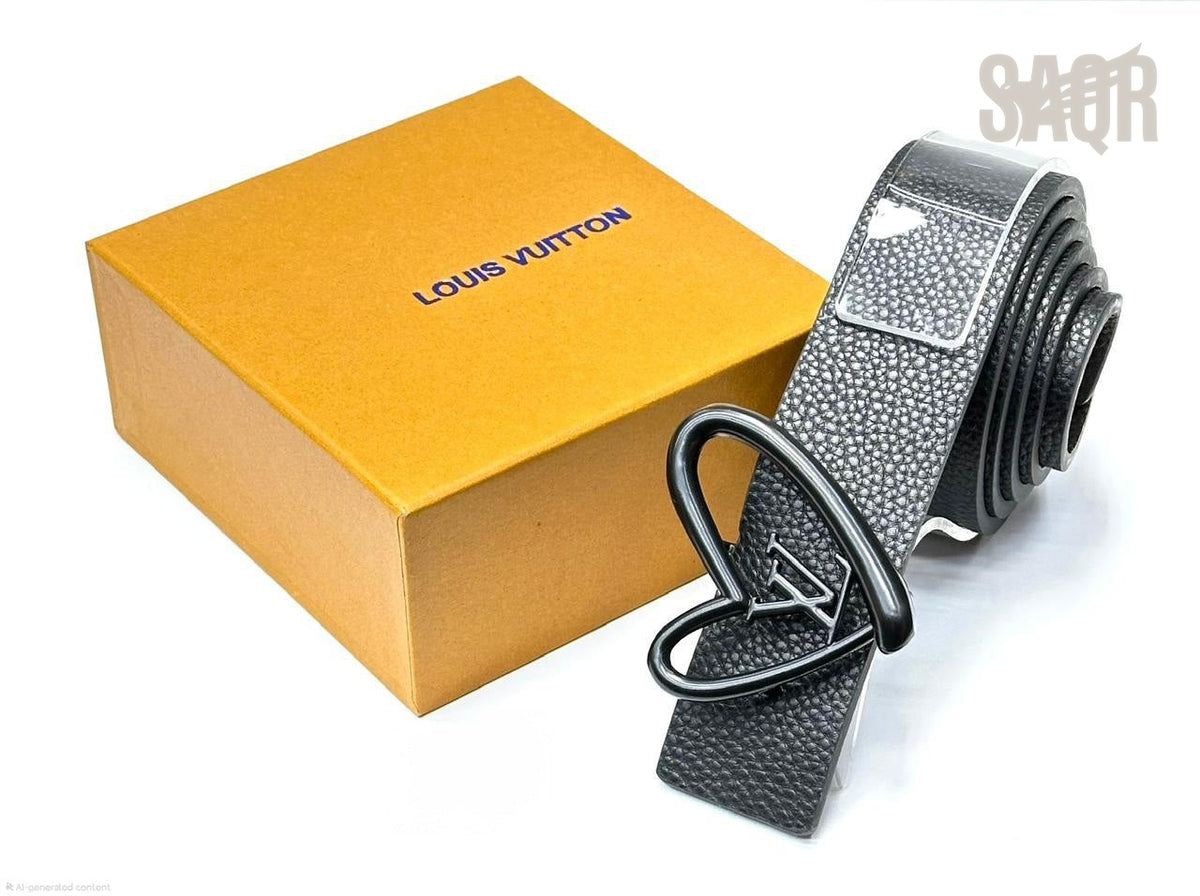 Louis Vuitton | LV Heart Grained Leather Belt – Silver – Product Image 1