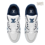 Louis Vuitton LV Trainer Sneakers – White & Blue - View 2