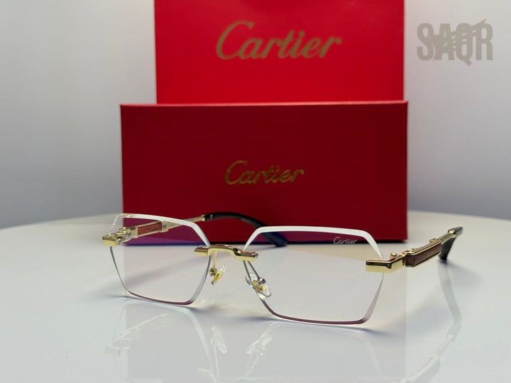 Cartier C Décor Octagonal Sunglasses (Gold/Grey)