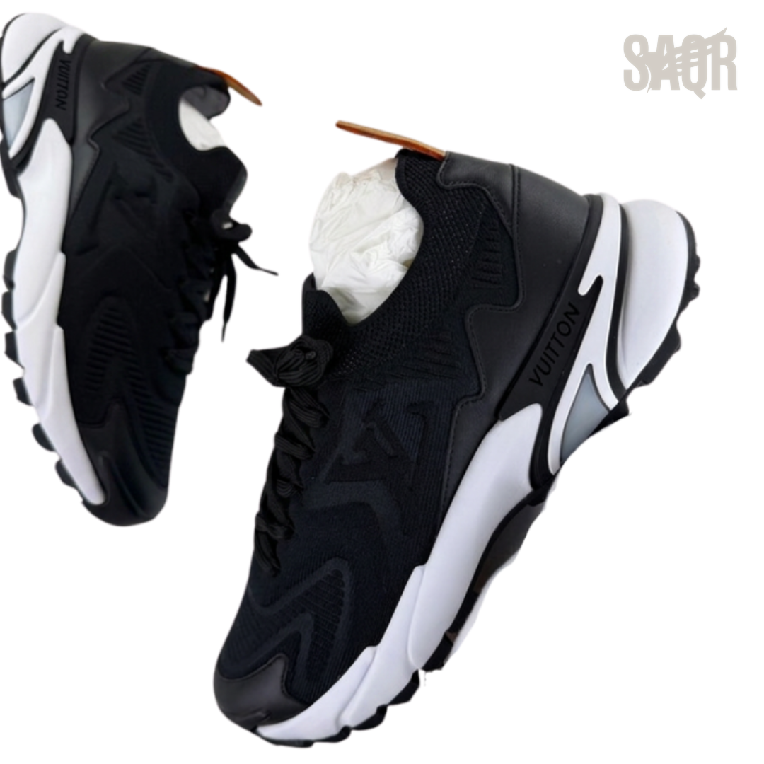 Louis Vuitton LV Tatic Knit Sneakers – Black & White - View 4
