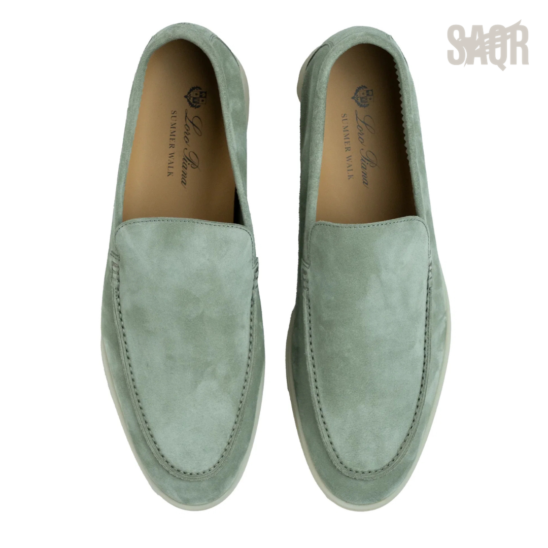 Loro Piana Summer Walk Loafers – Light Green - View 4