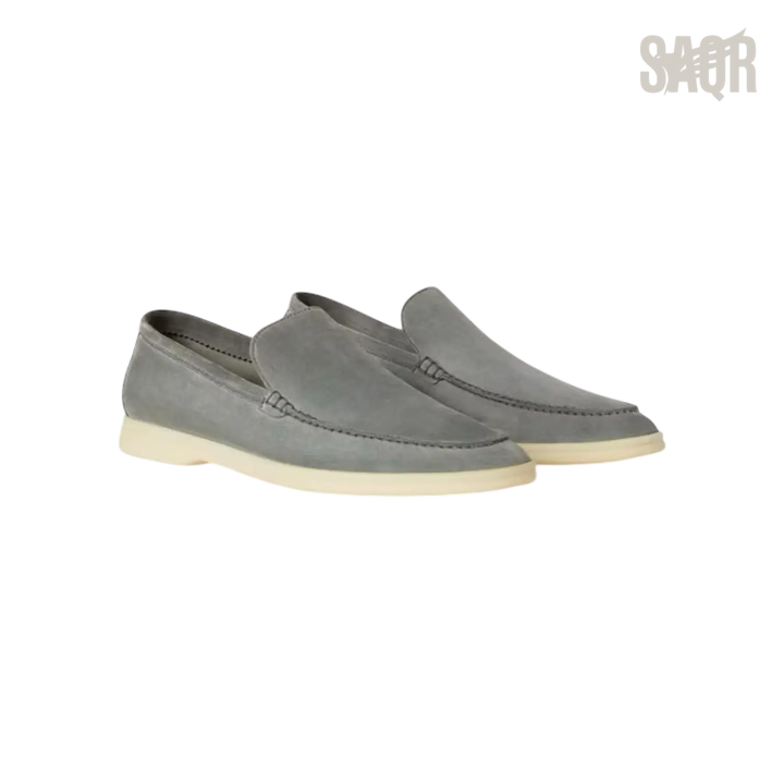Loro Piana Summer Walk Loafers – Gull Gray - View 1