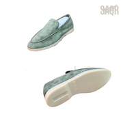 Loro Piana Summer Suede Loafers – Green - View 2