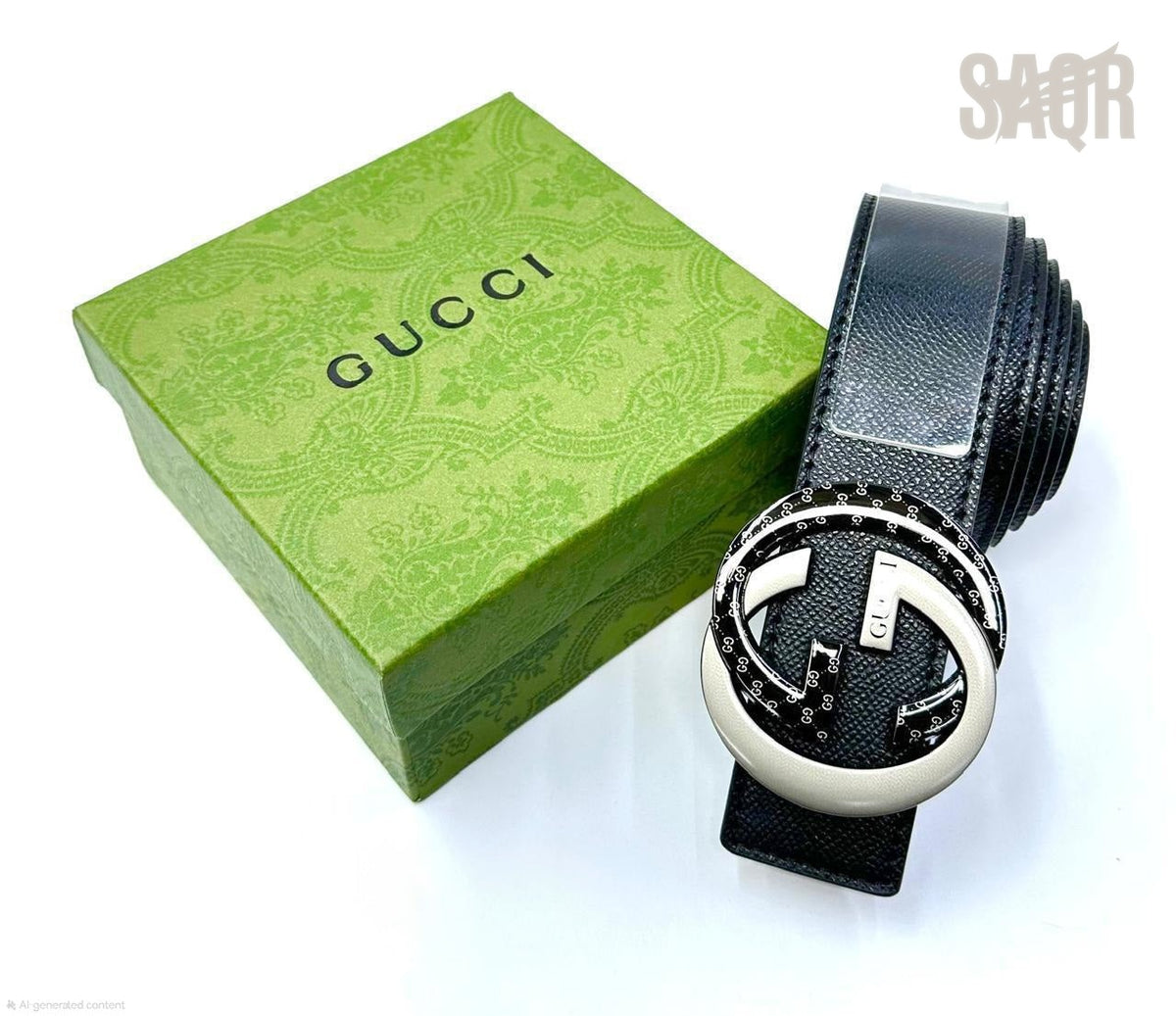 Gucci | Interlocking G Belt – Black / Red – Product Image 1