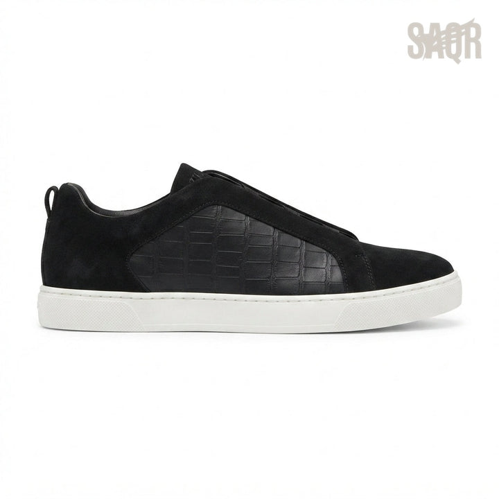 Zegna Triple Stitch Sneakers – Black - View 1