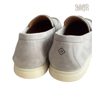 Loro Piana Summer Walk Suede Loafers – Light Grey - View 3