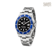 Rolex Submariner Date Black Dial Blue Bezel Silver Watch - image 2