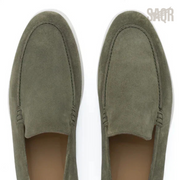Loro Piana Summer Walk Suede Loafers – Olive Green - View 3