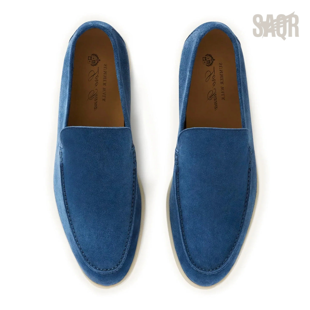 Loro Piana Summer Walk Loafers – Blue - View 2