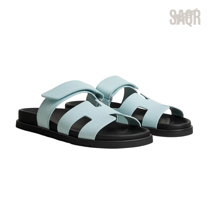 Hermès Chypre Sandals – Bleu Brume - View 1