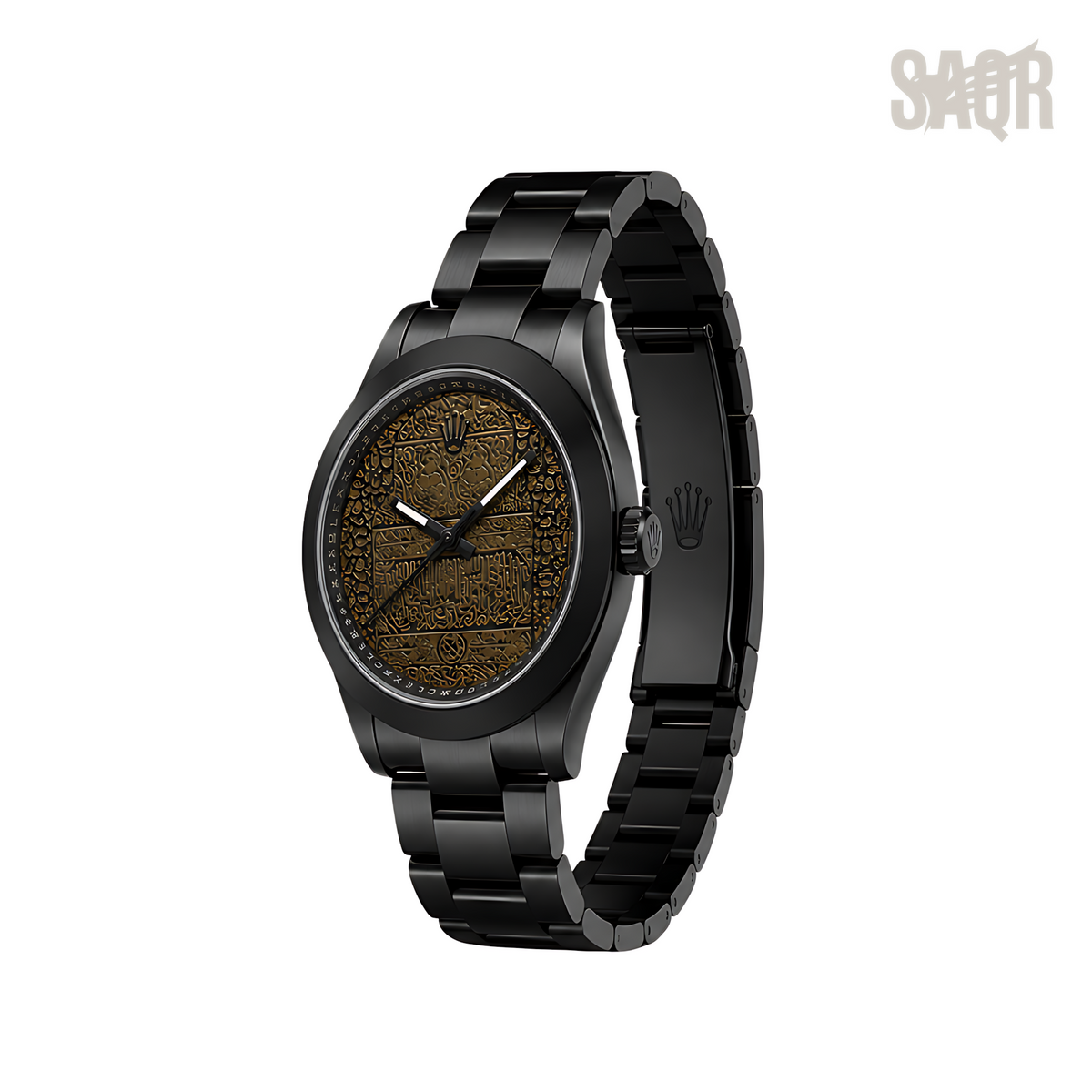 Rolex Milgauss Arabic Gold Dial Matte Black Watch - image 3