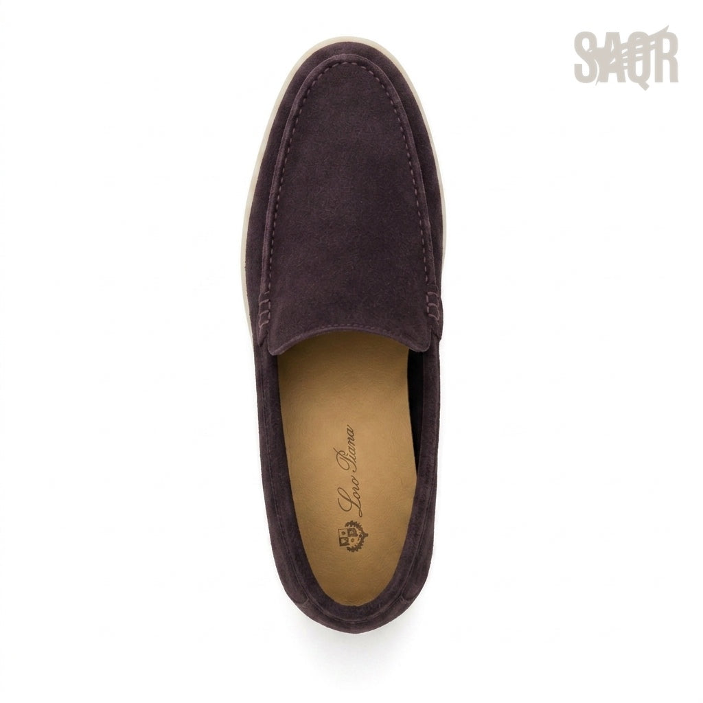 Loro Piana Suede Loafers – Dark Plum - View 3