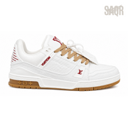 Louis Vuitton LV Trainer Sneakers – White & Light Brown - View 1