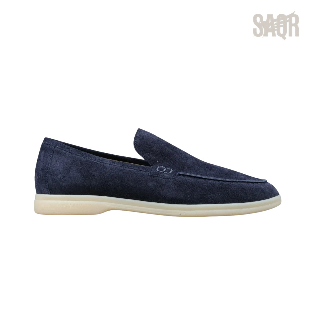 Loro Piana Summer Walk Suede Loafers – Navy - View 1