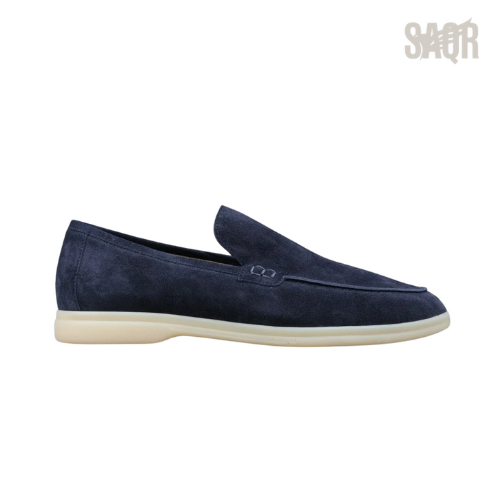 Loro Piana Summer Walk Suede Loafers – Navy - View 1