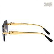 Cartier Sunglasses Rimless Rectangular Dark Lenses - View 2