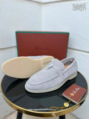 Loro Piana Summer Walk Loafers – Light Grey - View 5