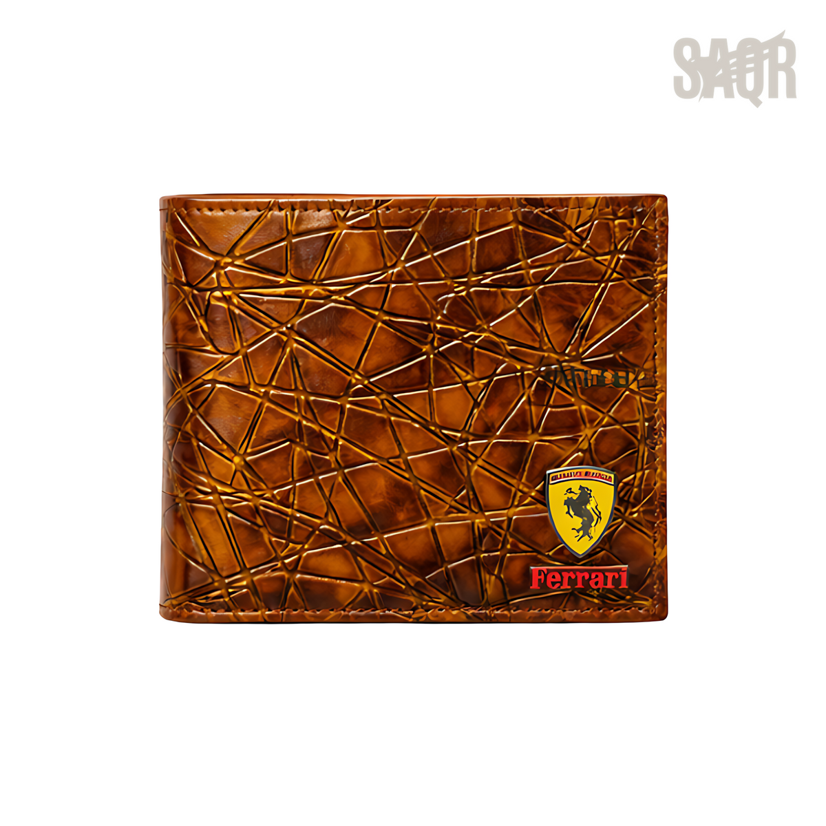 Ferrari Bag | Bi Fold Brown Black Leather Wallet