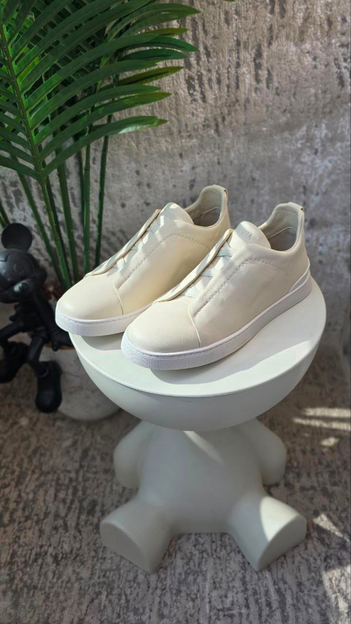 Zegna Triple Stitch Sneakers – Light Beige - View 5