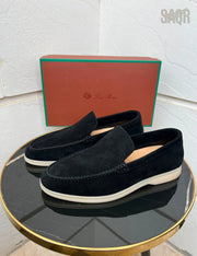 Loro Piana Walk Suede Loafers Black Summer - View 5