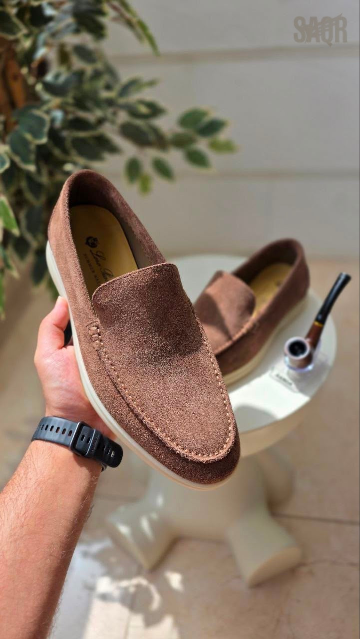 Loro Piana Summer Walk Suede Loafers – Brown - View 5