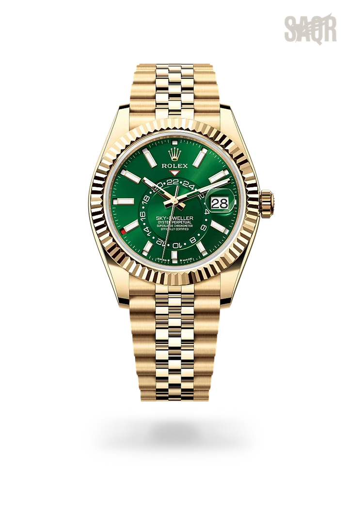 Rolex | Sky-Dweller Yellow Gold Green Dial - Free & Fast UAE Shipping