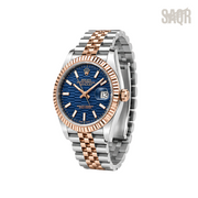 Rolex Datejust Blue Waffle Dial Two Tone Rose Gold Watch - image 2
