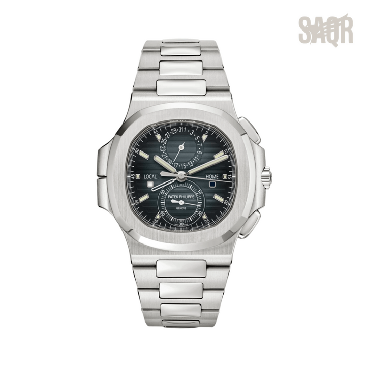 Patek Philippe | Nautilus Time Sunburst Blue Dial - Free & Fast UAE Shipping