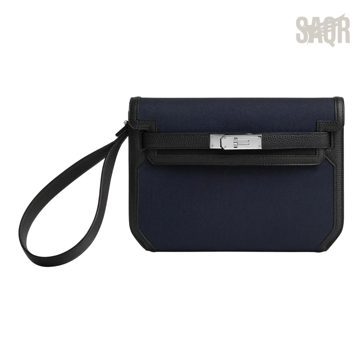 Hermès Depeche 25 Pouch – Bleu Marine / Noir - View 1