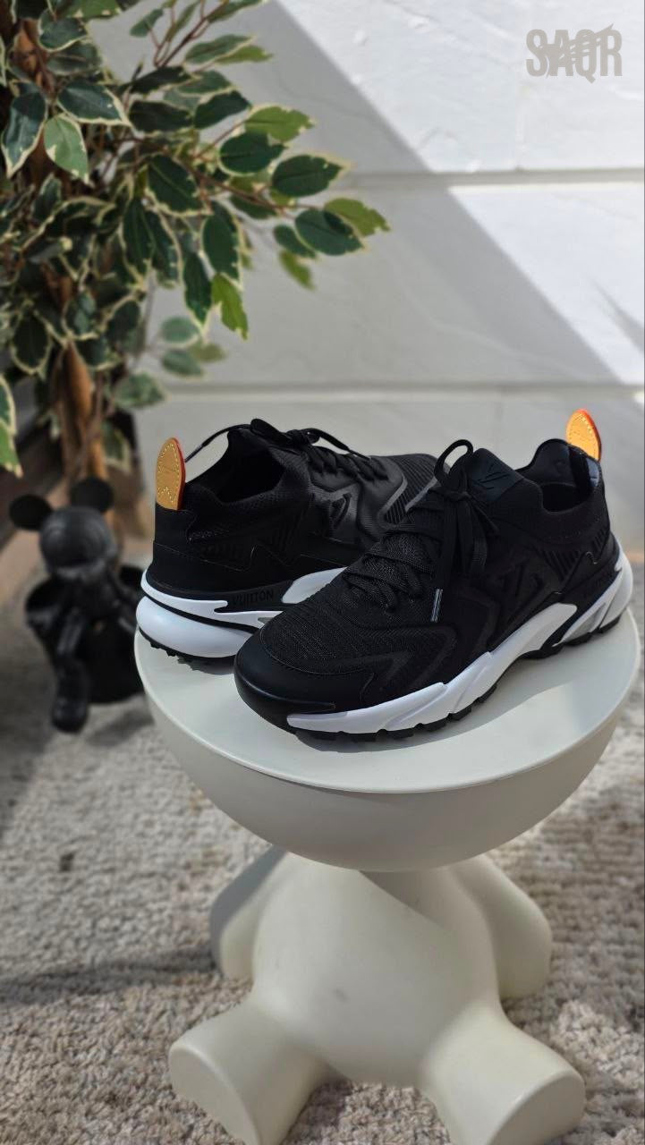 Louis Vuitton LV Tatic Knit Sneakers – Black & White - View 5