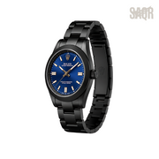 Rolex Oyster Perpetual Blue Dial Matte Black Watch - image 3