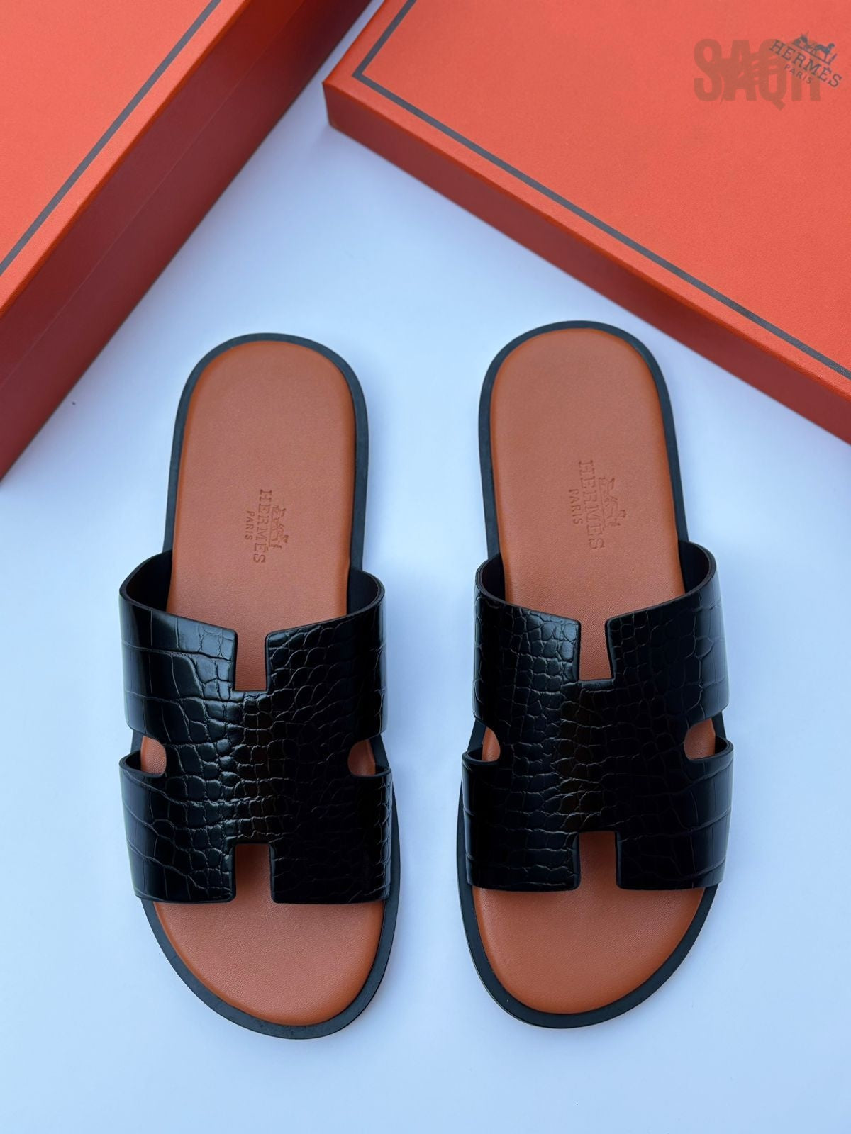 Hermès Chypre Sandal (Noir / Epsom)