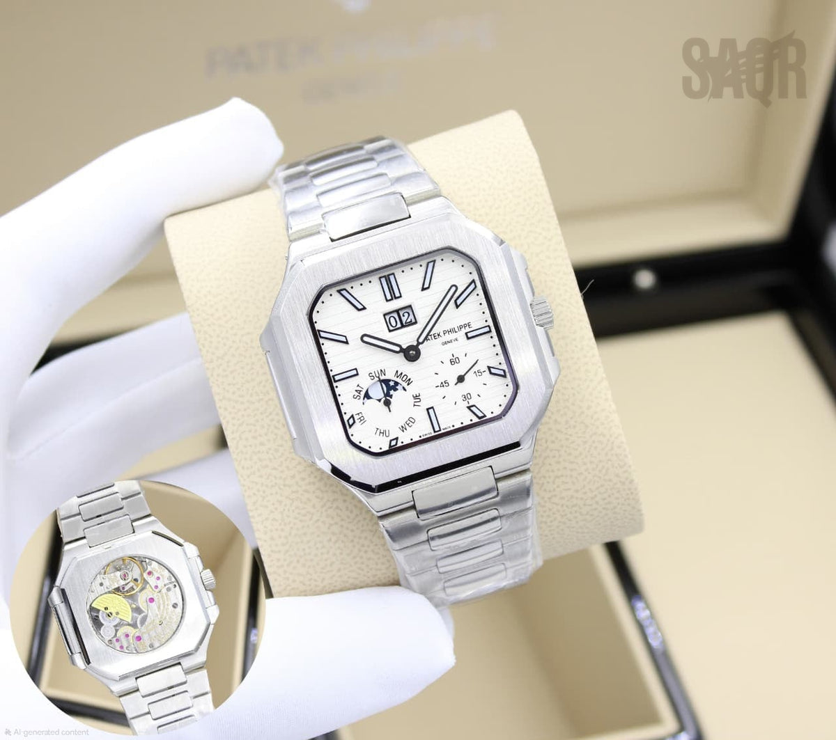 Patek Philippe Nautilus Moon Phases (White Dial)