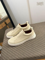 Zegna TerraFlex Suede Slip-On Sneakers – Desert Sand Edition